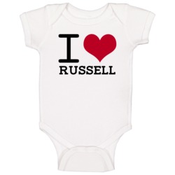 I Love Russell Usa Classic Baby One Piece I Love Russell Usa Classic Baby One Piece