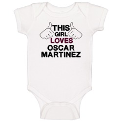 This Girl Loves Oscar Martinez Tv Show Fan Baby One Piece This Girl Loves Oscar Martinez Tv Show Fan Baby One Piece