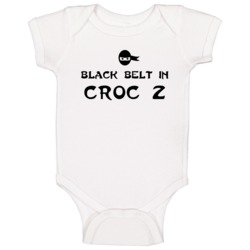 Black Belt In Croc 2 Funny Video Game Baby One Piece Black Belt In Croc 2 Funny Video Game Baby One Piece