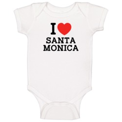 I Love Santa Monica Usa Classic Baby One Piece I Love Santa Monica Usa Classic Baby One Piece