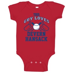 This Guy Loves Devern Hansack Boston Baseball Player Classic Baby One 