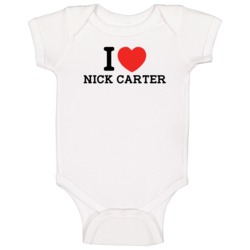 I Heart Nick Carter Oakland Baseball Player Classic Baby One Piece