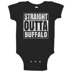 Straight Outta Buffalo City Grunge Worn Look Parody Baby One Piece