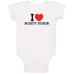 I Heart Rusty Staub Washington Baseball Player Classic Baby One Piece