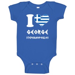 George Stephanopoulos Greek Greece Actor Sports I Love Baby One Piece
