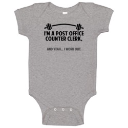 Post Office Counter Clerk Funny Workout Personalized Baby One Piece Post Office Counter Clerk Funny Workout Personalized Baby One Piece