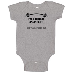 Dental Assistant Funny Workout Personalized Baby One Piece Dental Assistant Funny Workout Personalized Baby One Piece