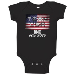 United States Usa Bmx Rio 2016 Olympic Team Flag Baby One Piece United States Usa Bmx Rio 2016 Olympic Team Flag Baby One Piece