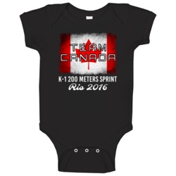 Canada K-1 200 Meters Sprint Rio 2016 Olympic Team Flag Baby One Piece Canada K-1 200 Meters Sprint Rio 2016 Olympic Team Flag Baby One Piece