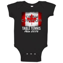 Canada Table Tennis Rio 2016 Olympic Team Flag Baby One Piece Canada Table Tennis Rio 2016 Olympic Team Flag Baby One Piece