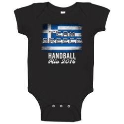 Greece Greek Handball Rio 2016 Olympic Team Flag Baby One Piece Greece Greek Handball Rio 2016 Olympic Team Flag Baby One Piece