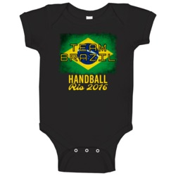Brazil Handball Rio 2016 Olympic Team Flag Baby One Piece Brazil Handball Rio 2016 Olympic Team Flag Baby One Piece