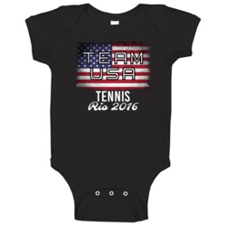 United States Usa Tennis Rio 2016 Olympic Team Flag Baby One Piece United States Usa Tennis Rio 2016 Olympic Team Flag Baby One Piece
