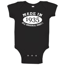 Made In 1935 All Original Parts Funny Birth Year Baby One Piece Made In 1935 All Original Parts Funny Birth Year Baby One Piece