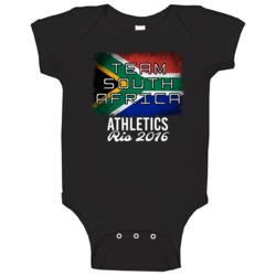 South Africa Athletics Rio 2016 Olympic Team Flag Baby One Piece South Africa Athletics Rio 2016 Olympic Team Flag Baby One Piece