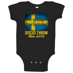 Sweden Discus Throw Rio 2016 Olympic Team Flag Baby One Piece Sweden Discus Throw Rio 2016 Olympic Team Flag Baby One Piece