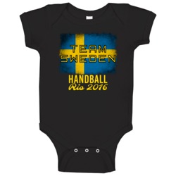 Sweden Handball Rio 2016 Olympic Team Flag Baby One Piece Sweden Handball Rio 2016 Olympic Team Flag Baby One Piece