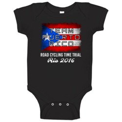 Puerto Rico Road Cycling Time Trial Rio 2016 Olympic Team Flag Baby On Puerto Rico Road Cycling Time Trial Rio 2016 Olympic Team Flag Baby On