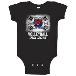 South Korea Volleyball Rio 2016 Olympic Team Flag Baby One Piece South Korea Volleyball Rio 2016 Olympic Team Flag Baby One Piece