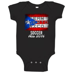 Puerto Rico Soccer Rio 2016 Olympic Team Flag Baby One Piece Puerto Rico Soccer Rio 2016 Olympic Team Flag Baby One Piece
