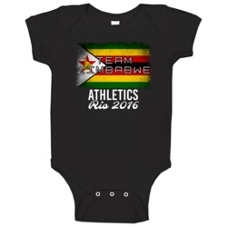 Zimbabwe Athletics Rio 2016 Olympic Team Flag Baby One Piece Zimbabwe Athletics Rio 2016 Olympic Team Flag Baby One Piece