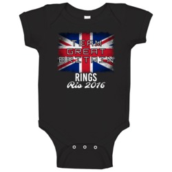 Great Britain Rings Rio 2016 Olympic Team Flag Baby One Piece Great Britain Rings Rio 2016 Olympic Team Flag Baby One Piece