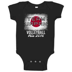 Japan Volleyball Rio 2016 Olympic Team Flag Baby One Piece Japan Volleyball Rio 2016 Olympic Team Flag Baby One Piece