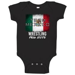 Mexico Wrestling Rio 2016 Olympic Team Flag Baby One Piece Mexico Wrestling Rio 2016 Olympic Team Flag Baby One Piece