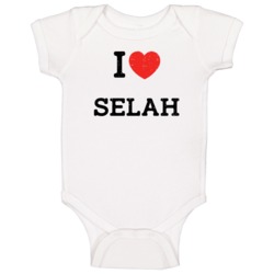 I Love Heart Selah First Name Worn Look Baby One Piece I Love Heart Selah First Name Worn Look Baby One Piece