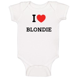 I Love Heart Blondie First Name Worn Look Baby One Piece I Love Heart Blondie First Name Worn Look Baby One Piece