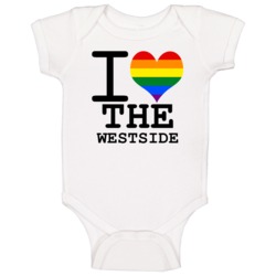 The Westside Kansas I Heart Love Gay Lesbian Pride Green Baby One Piec
