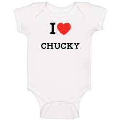 I Love Heart Chucky First Name Worn Look Baby One Piece I Love Heart Chucky First Name Worn Look Baby One Piece
