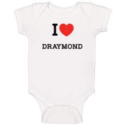 I Love Heart Draymond First Name Worn Look Baby One Piece I Love Heart Draymond First Name Worn Look Baby One Piece