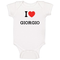 I Love Heart Giorgio First Name Worn Look Baby One Piece I Love Heart Giorgio First Name Worn Look Baby One Piece
