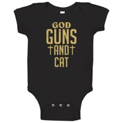 God Guns And Cat First Name Worn Look Baby One Piece God Guns And Cat First Name Worn Look Baby One Piece