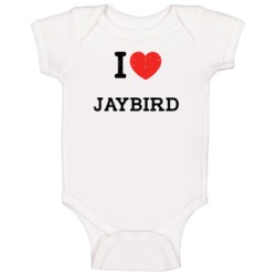 I Love Heart Jaybird First Name Worn Look Baby One Piece I Love Heart Jaybird First Name Worn Look Baby One Piece