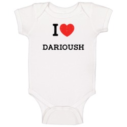 I Love Heart Darioush First Name Worn Look Baby One Piece I Love Heart Darioush First Name Worn Look Baby One Piece