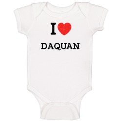 I Love Heart Daquan First Name Worn Look Baby One Piece I Love Heart Daquan First Name Worn Look Baby One Piece