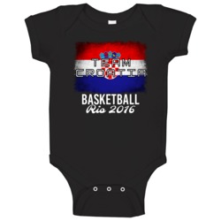 Croatia Basketball Rio 2016 Olympic Team Flag Baby One Piece Croatia Basketball Rio 2016 Olympic Team Flag Baby One Piece