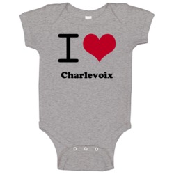 Charlevoix Michigan I Heart Love Daisy Baby One Piece Charlevoix Michigan I Heart Love Daisy Baby One Piece