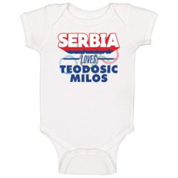 Serbia Loves Teodosic Milos Basketball Olympics Baby One Piece Serbia Loves Teodosic Milos Basketball Olympics Baby One Piece
