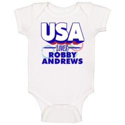 Usa Loves Robby Andrews Track 1500 M Olympics Baby One Piece Usa Loves Robby Andrews Track 1500 M Olympics Baby One Piece