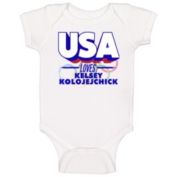 Usa Loves Kelsey Kolojejchick Field Hockey Olympics Baby One Piece Usa Loves Kelsey Kolojejchick Field Hockey Olympics Baby One Piece