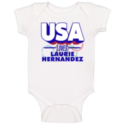 Usa Loves Laurie Hernandez Gymnastics Olympics Baby One Piece Usa Loves Laurie Hernandez Gymnastics Olympics Baby One Piece