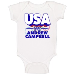 Usa Loves Andrew Campbell Rowing Olympics Baby One Piece Usa Loves Andrew Campbell Rowing Olympics Baby One Piece
