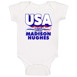 Usa Loves Madison Hughes Rugby Sevens Olympics Baby One Piece Usa Loves Madison Hughes Rugby Sevens Olympics Baby One Piece