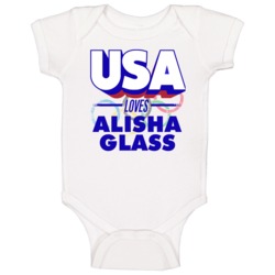 Usa Loves Alisha Glass Volleyball Olympics Baby One Piece Usa Loves Alisha Glass Volleyball Olympics Baby One Piece
