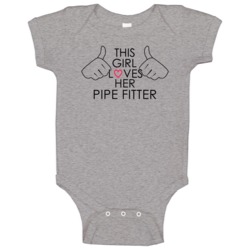 This Girl Loves Her Pipe Fitter Occupation Baby One Piece This Girl Loves Her Pipe Fitter Occupation Baby One Piece