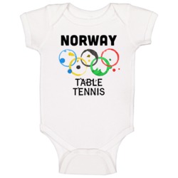 Norway Table Tennis Rio 2016 Summer Olympics Baby One Piece Norway Table Tennis Rio 2016 Summer Olympics Baby One Piece