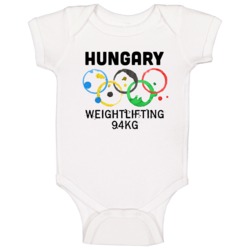 Hungary Weightlifting 94kg Rio 2016 Summer Olympics Baby One Piece Hungary Weightlifting 94kg Rio 2016 Summer Olympics Baby One Piece
